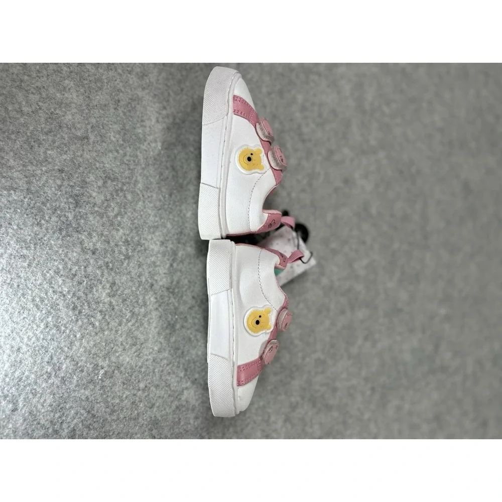 Disney Baby Winnie The Pooh Toddler Kids Sneaker Size 4 Pink /White Hook & Loop